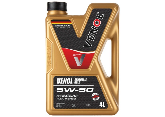 VENOL SYNTHESIS GOLD SM SL CF 5W50 4L - Olej Silnikowy z Technologią Active Power - Idealny dla Sportów Motorowych!