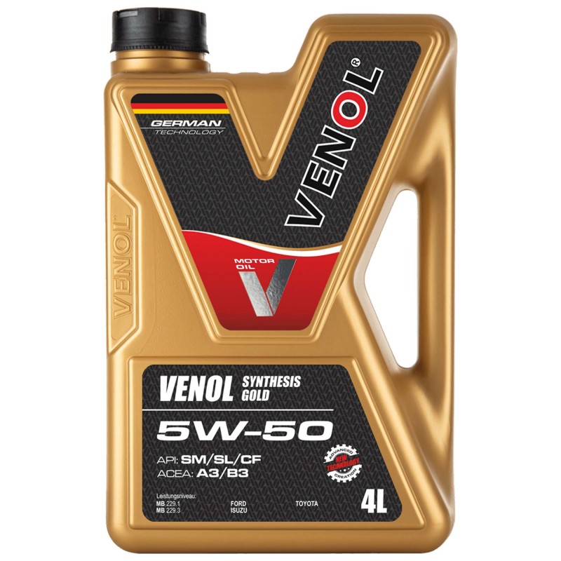 VENOL SYNTHESIS GOLD SM SL CF 5W50 4L - Olej Silnikowy z Technologią Active Power - Idealny dla Sportów Motorowych!