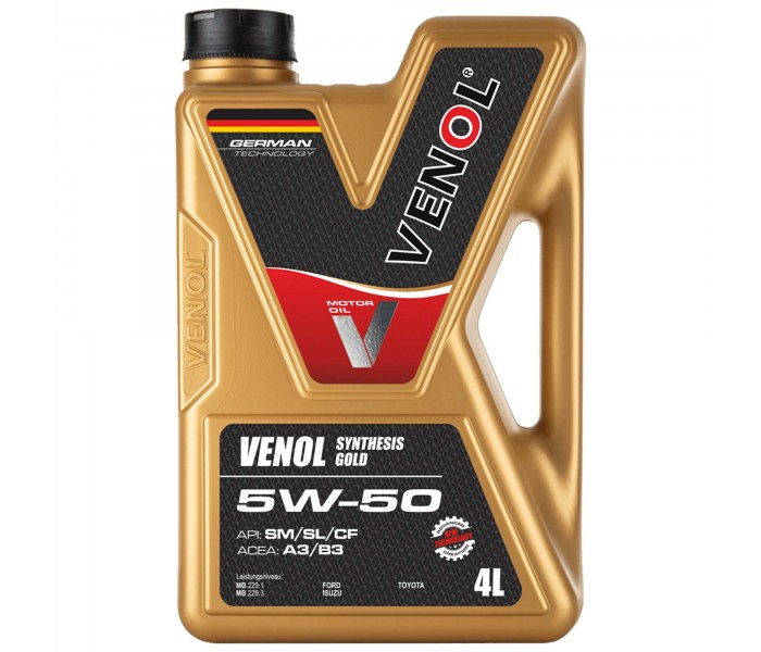 VENOL SYNTHESIS GOLD SM SL CF 5W50 4L - Olej Silnikowy z Technologią Active Power - Idealny dla Sportów Motorowych!