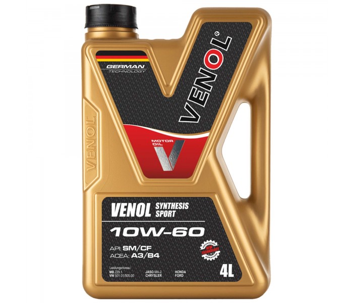 VENOL SYNTHESIS SPORT SM CF 10W60 4L - Olej Silnikowy do Maksymalnie Obciążonych Jednostek Napędowych