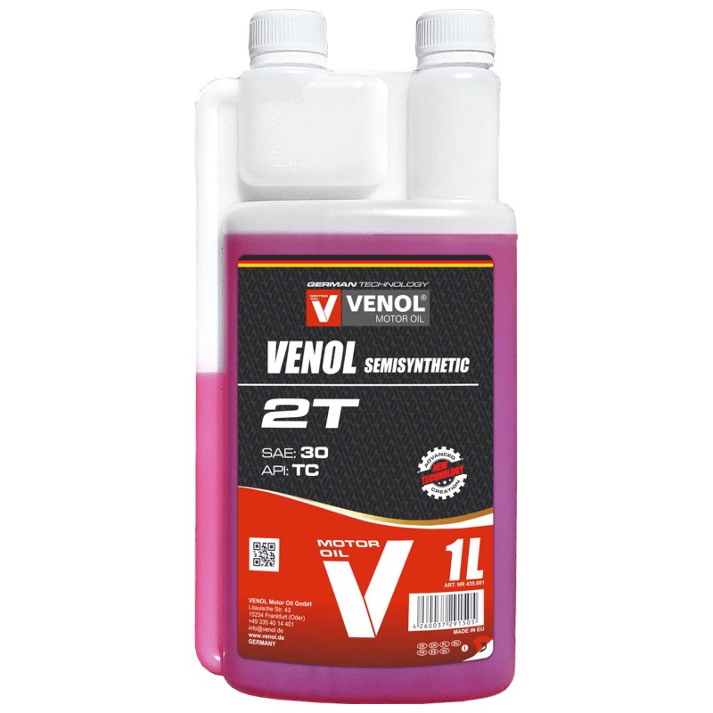 VENOL Półsyntetyczny Olej do 2T TC 1L V (z dozownikiem)