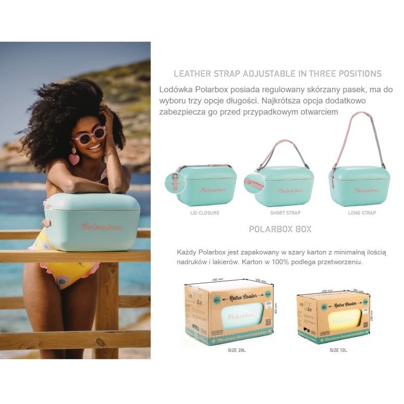 POLARBOX GOLD Green Forest 20L- Więcej Chłodu, Więcej Stylu! Lodówka Turystyczna Retro
