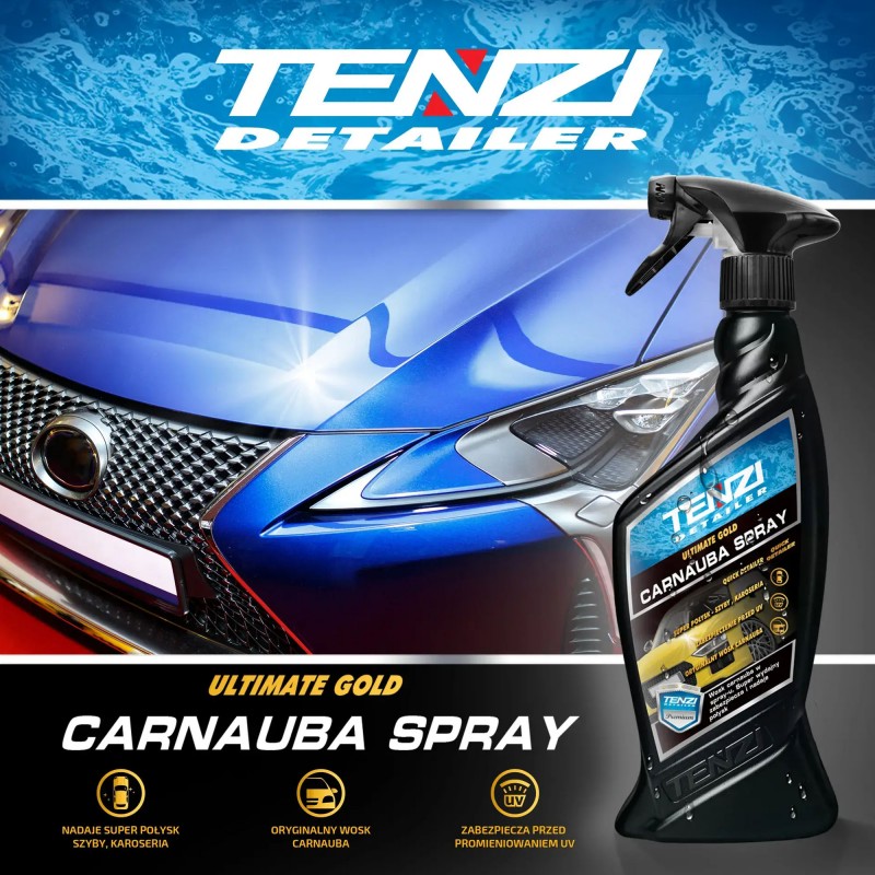 TENZI DETAILER CARNAUBA SPRAY 0,6L - Błyskawiczny Połysk! Wosk Carnauba w Sprayu