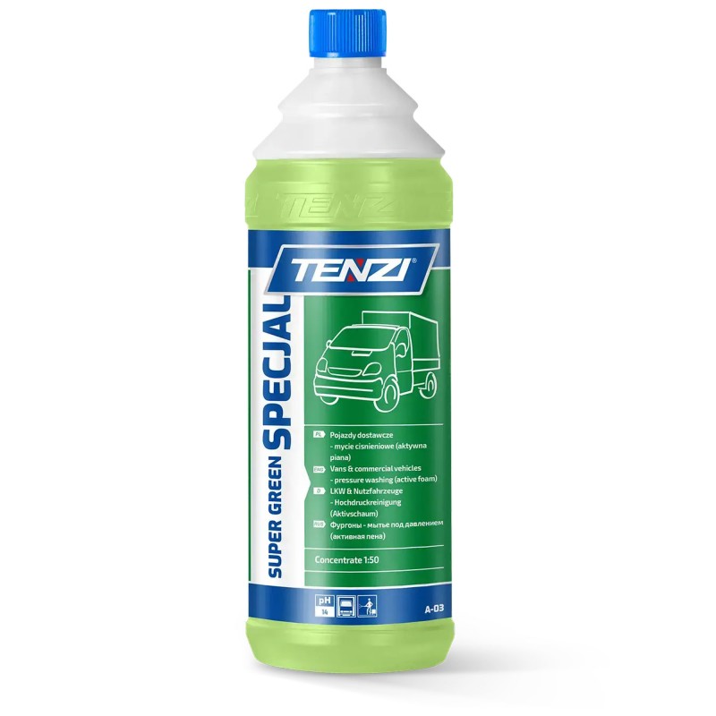 TENZI Super Green Specjal 1L - Potężny Środek do Mycia Ciężarówek Autobusów i Maszyn Rolniczych - Zero Osadów