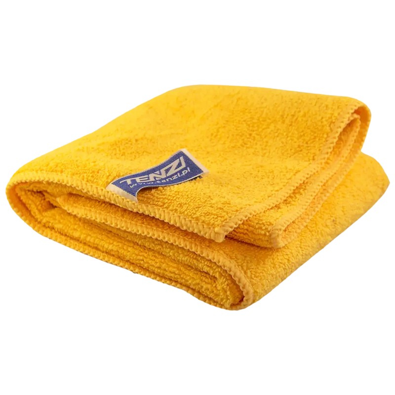 TENZI Szmatka z Mikrofibry 40x40cm Żółta 400g Ultra Chłonna, Super Delikatna - Perfekcyjne Polerowanie i Suszenie!