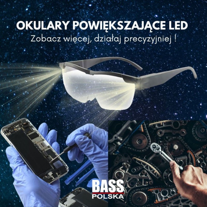 Bass Polska Okulary powiększające LED 1520