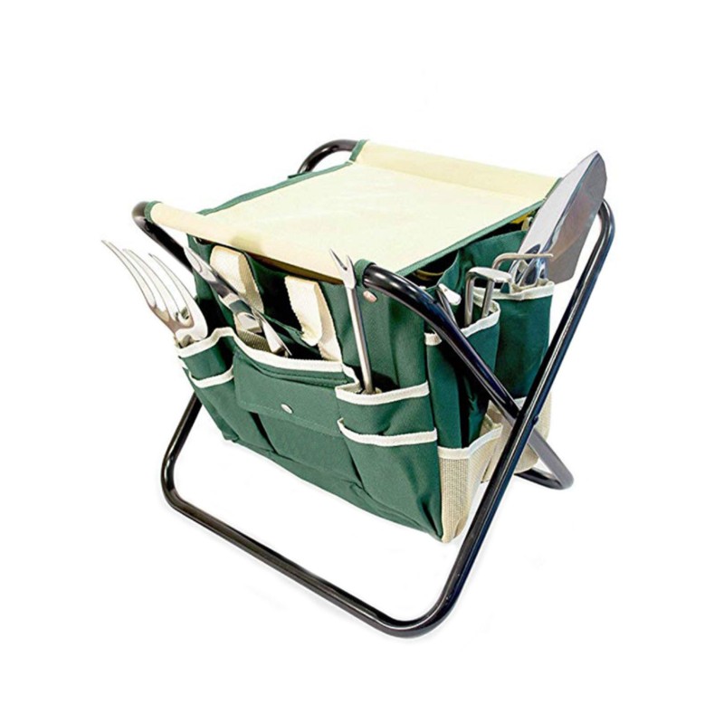 Bass Polska Stołek składany z torbą i zestawem narzędzi ogrodowych BH 30050