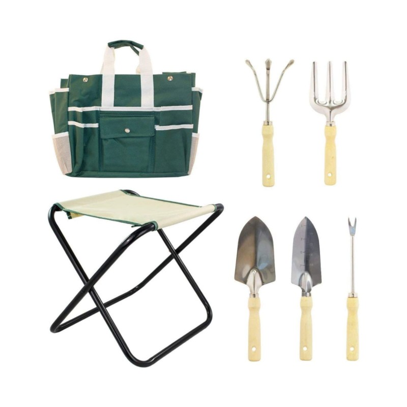 Bass Polska Stołek składany z torbą i zestawem narzędzi ogrodowych BH 30050