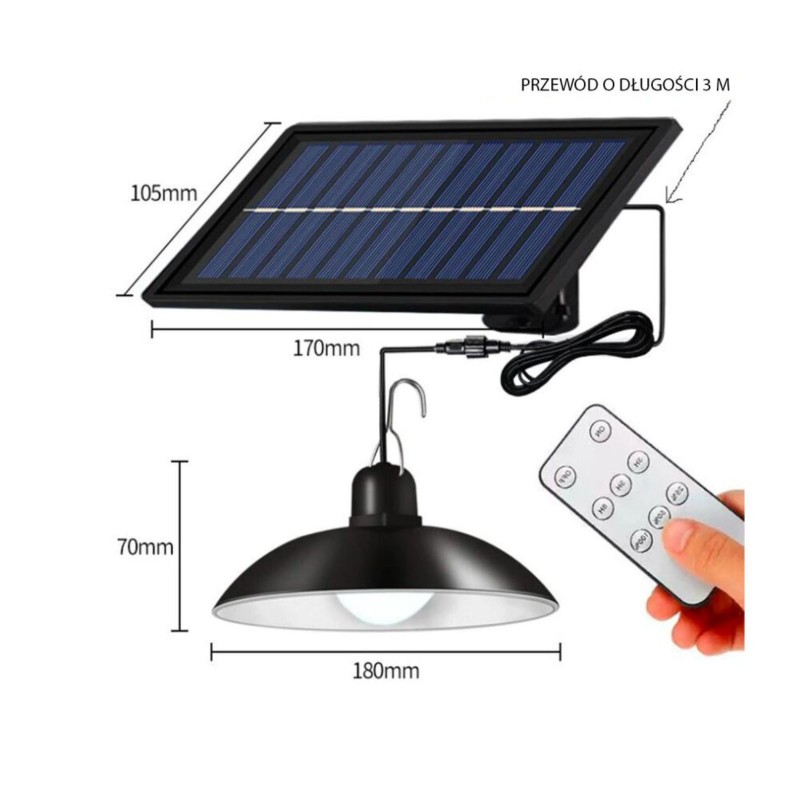 Bass Polska Uliczna lampa solarna z pilotem żyrandol okrągły 5929