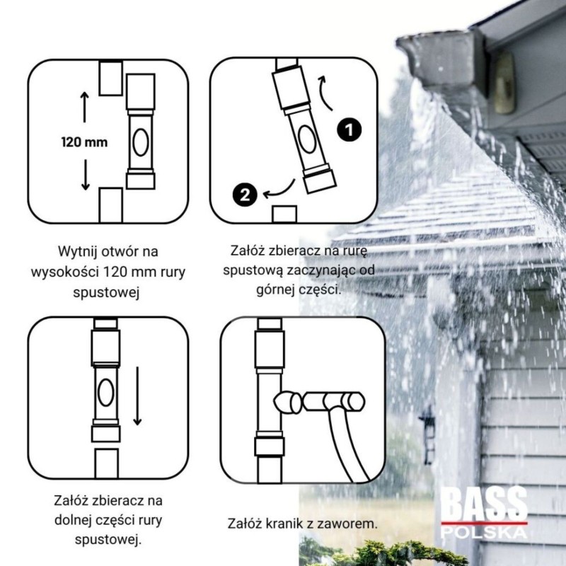 Bass Polska Zbieracz wody z rynny 100 mm 8107