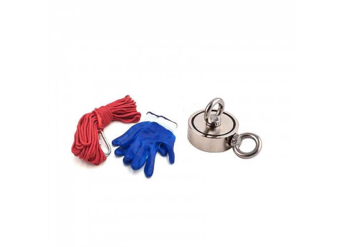 Bass Polska Zestaw magnes neodymowy 190 kg linka i rękawiczki 2881