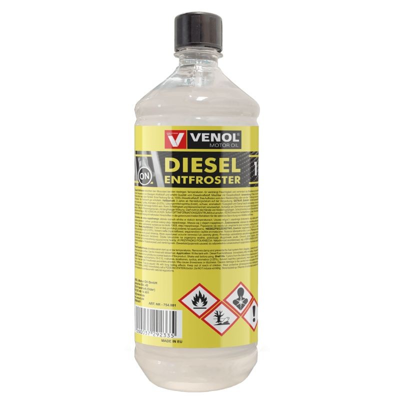 VENOL DIESEL ENTFROSTER 1:1000 - ODMRAŻACZ DO PALIWA 1L (16 szt. ktn)