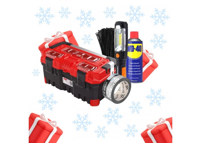 Prezent dla Majsterkowicza na Święta – Skrzynka Titan Plus, Latarka Tiross, WD-40 i Akcesoria