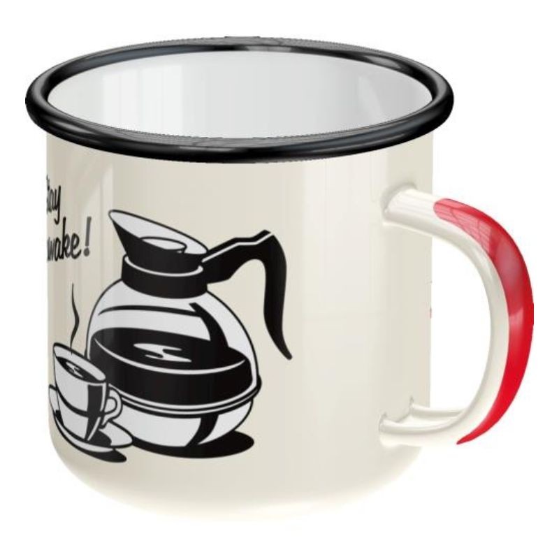 Nostalgic Art 43203 Emaliowany Kubek Strong Coffee Ser Strong Coffee Served Here