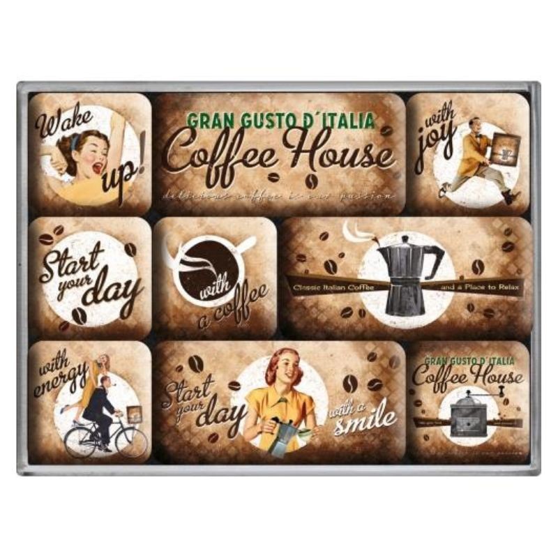 Nostalgic Art 83058 Magnesy 9 szt. Coffee House