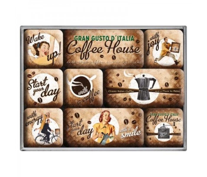 Nostalgic Art 83058 Magnesy 9 szt. Coffee House