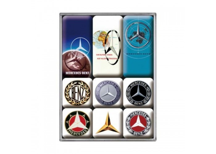 Nostalgic Art 83103 Magnesy 9 szt. Mercedes-Benz - Logo Evolution