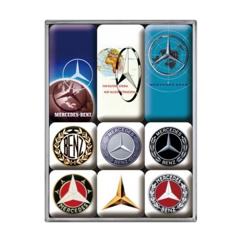 Nostalgic Art 83103 Magnesy 9 szt. Mercedes-Benz - Logo Evolution
