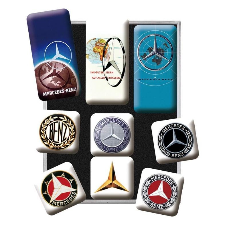 Nostalgic Art 83103 Magnesy 9 szt. Mercedes-Benz - Logo Evolution