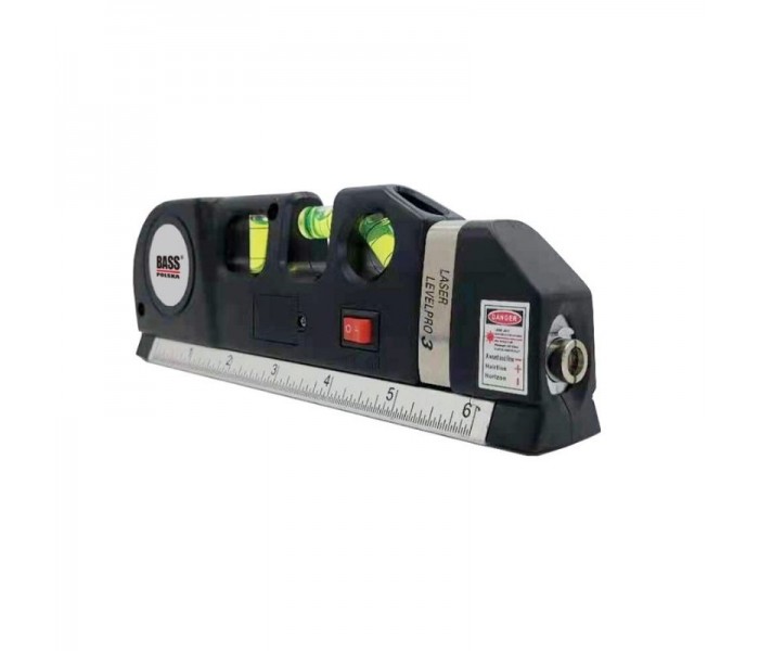 Poziomica laserowa z miarką i linijką` 4 w 1 - Bass Polska