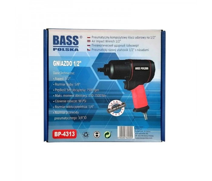 Klucz pneumatyczny 1/2”` udarowy` kompozytowy - Bass Polska