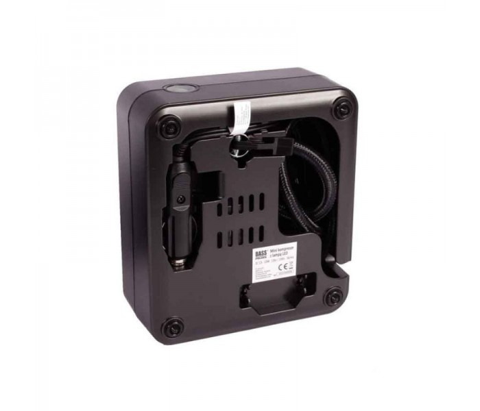 Mini kompresor z lampą LED i zestawem końcówek - Bass Polska