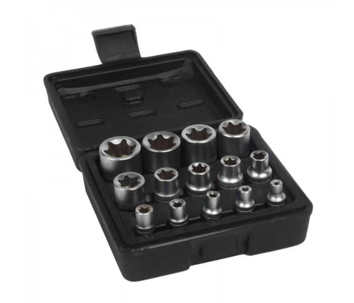 Zestaw nasadek torx 1/2`` 3/8`` 1/4` E4-E24 14szt. - Bass Polska