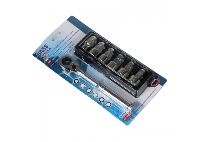 Klucz uniwersalny z grzechotką 8-21mm nasadki - Bass Polska