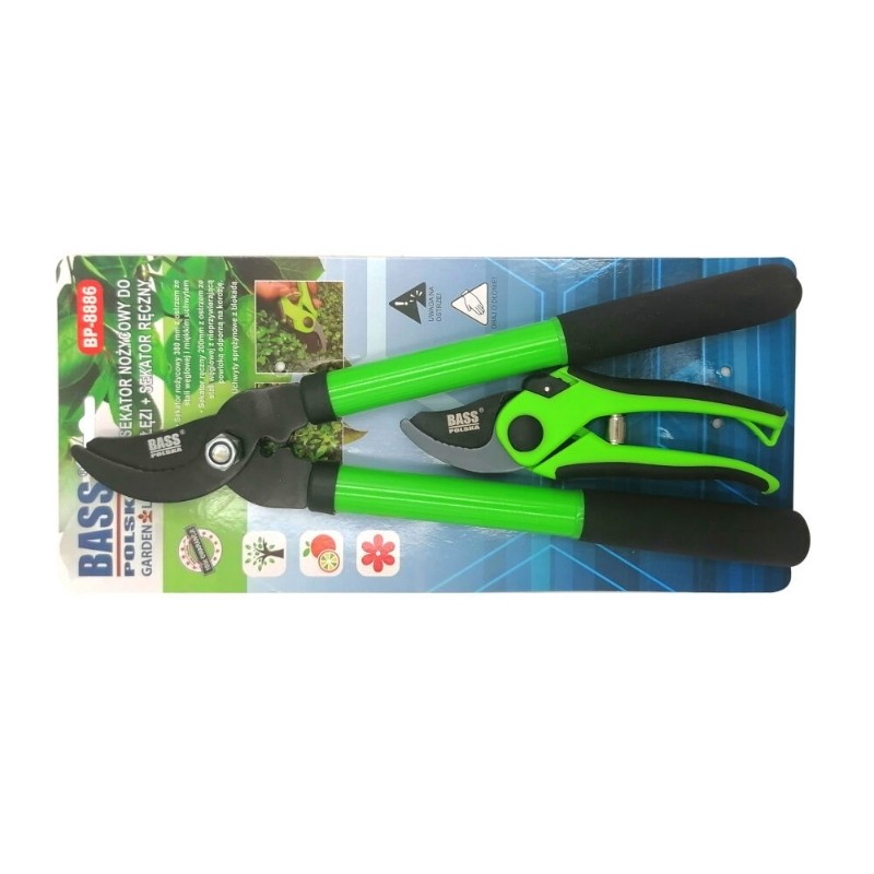 Sekator nożycowy do gałęzi i sekator ręczny` zestaw - Bass Polska