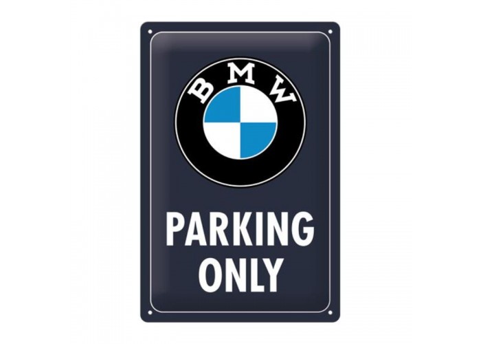 Nostalgic Art 22444 Plakat 20x30 BMW Parking Only Blue Classic