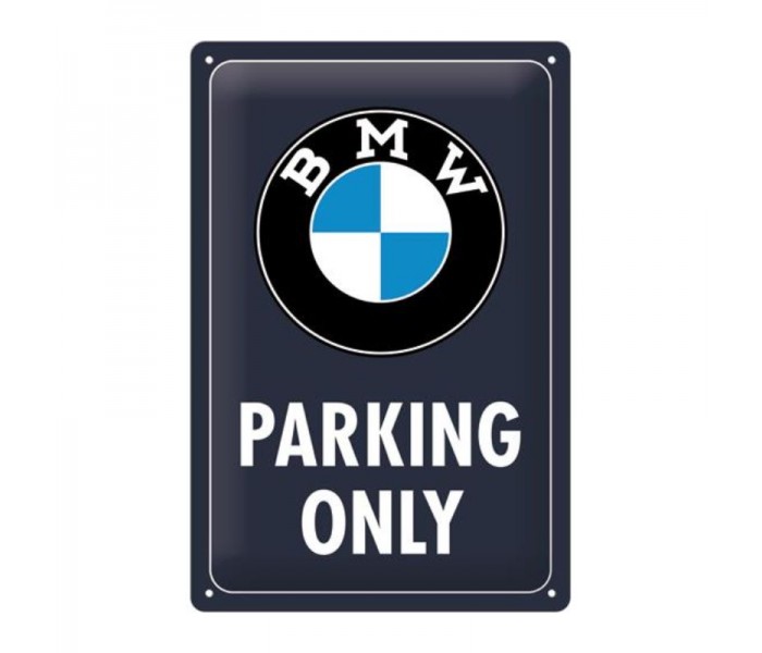 Nostalgic Art 22444 Plakat 20x30 BMW Parking Only Blue Classic