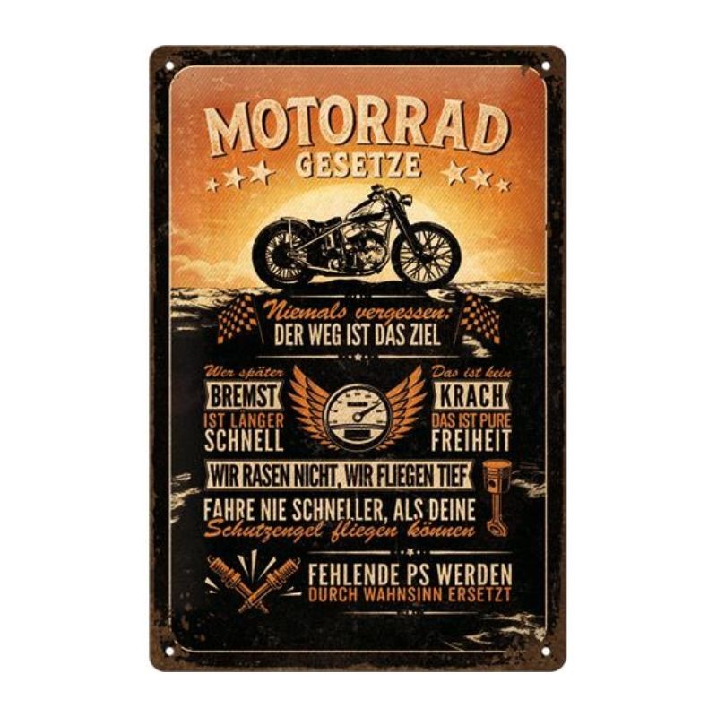 Nostalgic Art 22447 Plakat 20x30 Motorrad Gesetze