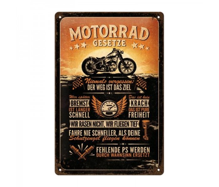 Nostalgic Art 22447 Plakat 20x30 Motorrad Gesetze