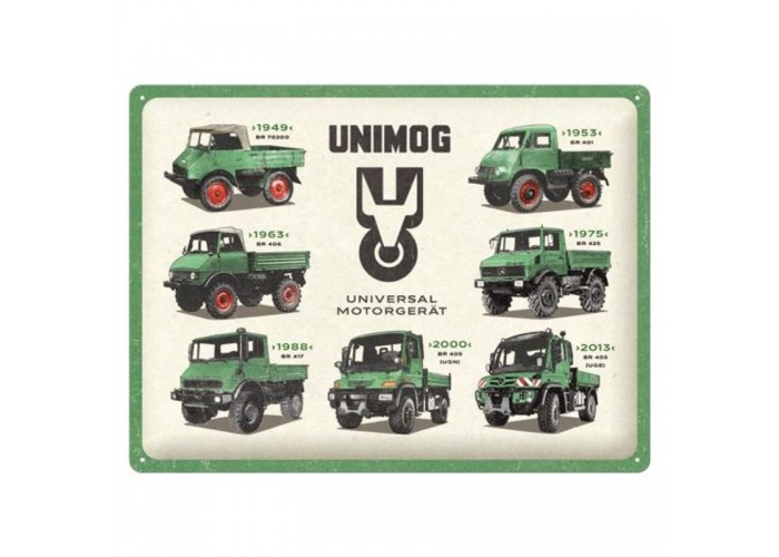 Nostalgic Art 23382 Plakat 30x40 Mercedes Daimler Truck Unimog Model Chart