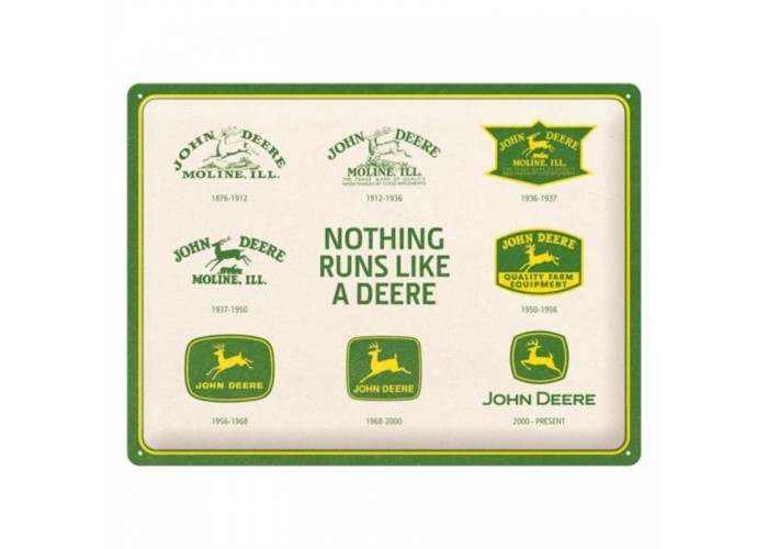 Nostalgic Art 23383 Plakat 30x40 John Deere 150 Years Logo Evolution