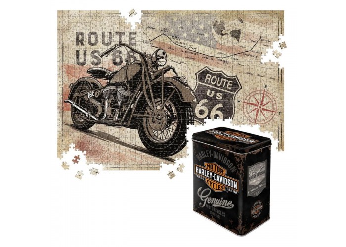 Nostalgic Art 56008 Puszka L Puzzle H-D Route 66 Map 3