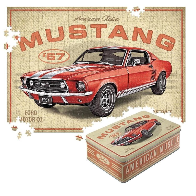 Nostalgic Art 56010 Puszka Puzzle Ford Mustang GT 1967 Red