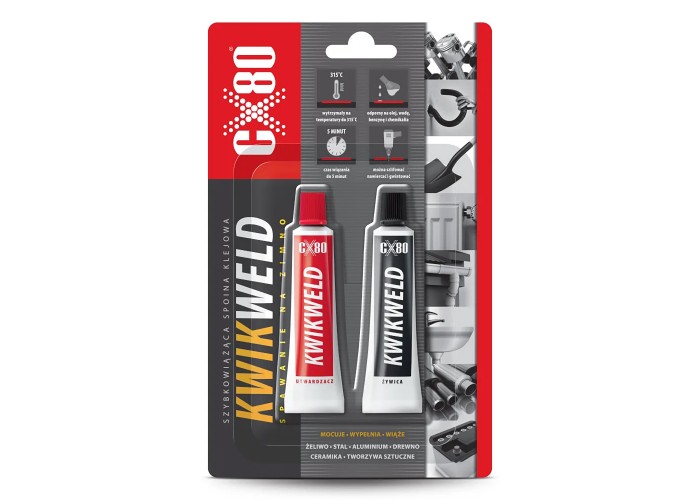 CX80 Kwik Weld klej dwuskładnikowy epoksydowy (do metalu, plastiku, drewna, porcelany)
