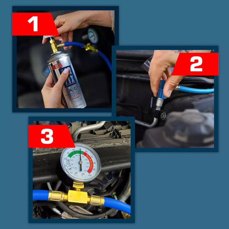 CarFix R134a zestaw do nabijania klimatyzacji z manometrem
