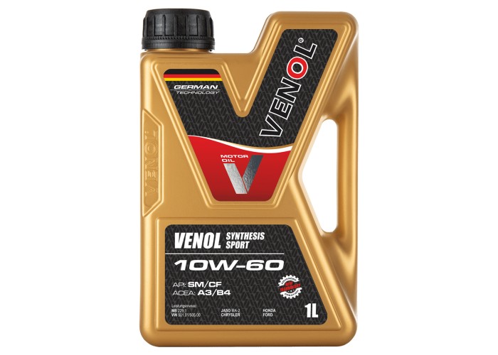 VENOL Synthesis Sport 10W60 1L olej syntetyczny SM CF