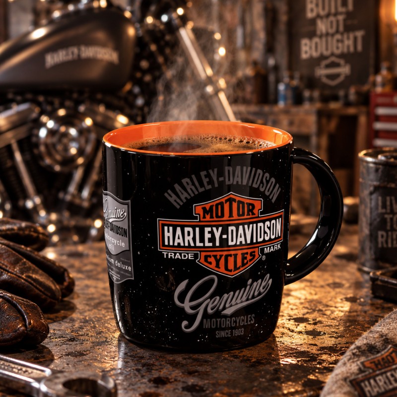 Kubek Harley Davidson Genuine Logo 340 ml - Nostalgic Art 43412