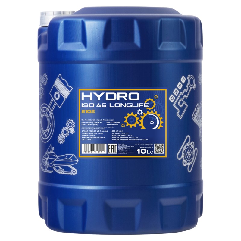 MANNOL Hydro ISO 46 Longlife 2102 10L olej hydrauliczny HLP