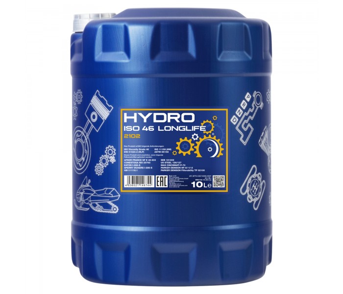MANNOL Hydro ISO 46 Longlife 2102 10L olej hydrauliczny HLP