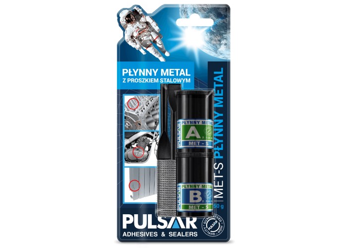 PULSAR MET-S 50g Dwuskładnikowy klej do metalu, płynny metal