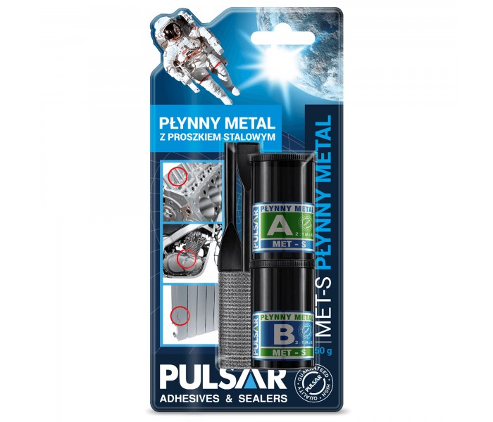 PULSAR MET-S 50g Dwuskładnikowy klej do metalu, płynny metal